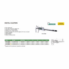 INSIZE Measuring Equipment Insize Digital Caliper 0-300mm/0-12" Range Series 1114-300A