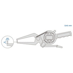 INSIZE Measuring Equipment Insize Digital External Caliper Gauge 20-40mm/0.8-1.6" Range Series 2132-40
