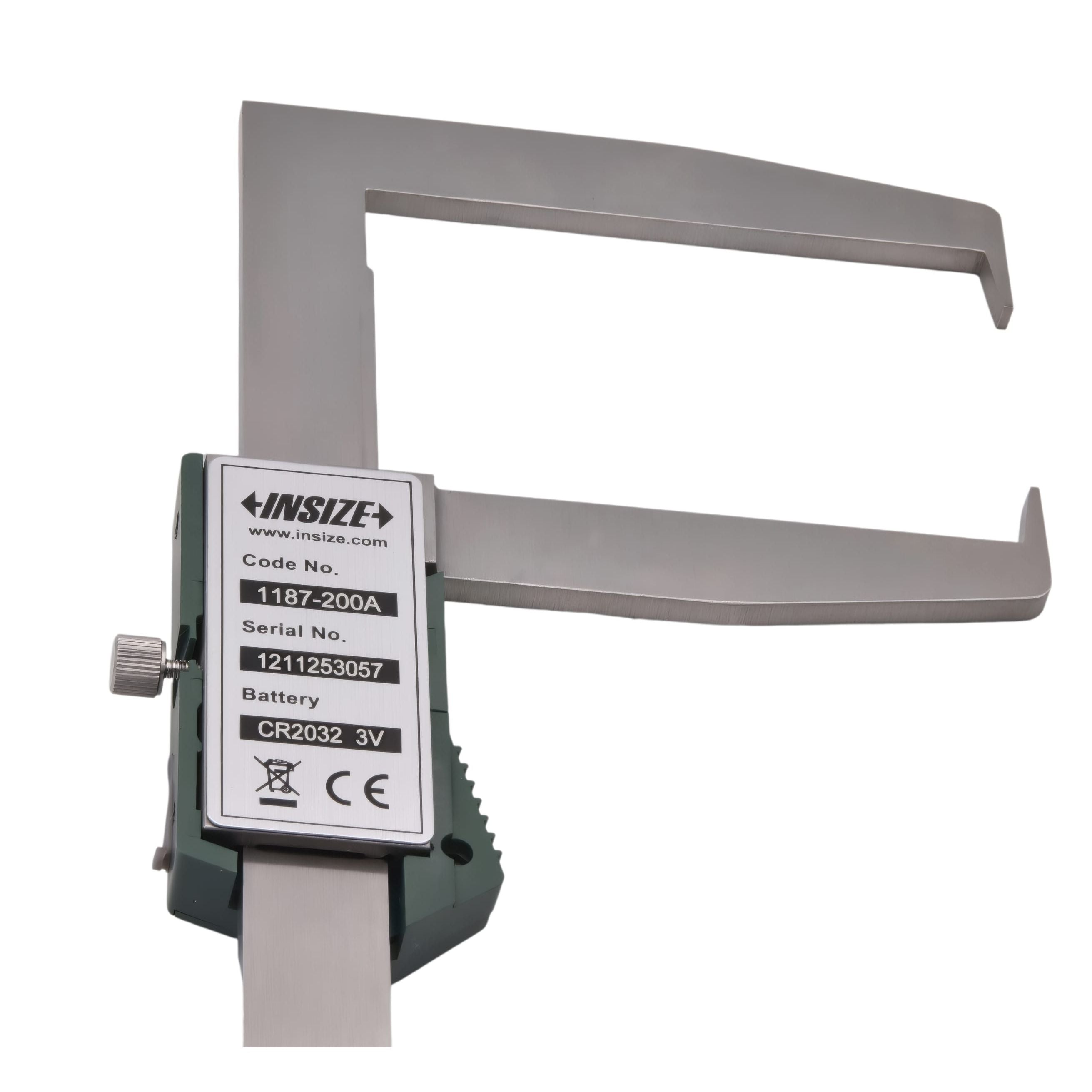 INSIZE MEASURING EQUIPMENT Insize Digital Outside Neck Caliper 0-200mm/0-8" Series 1187-200A