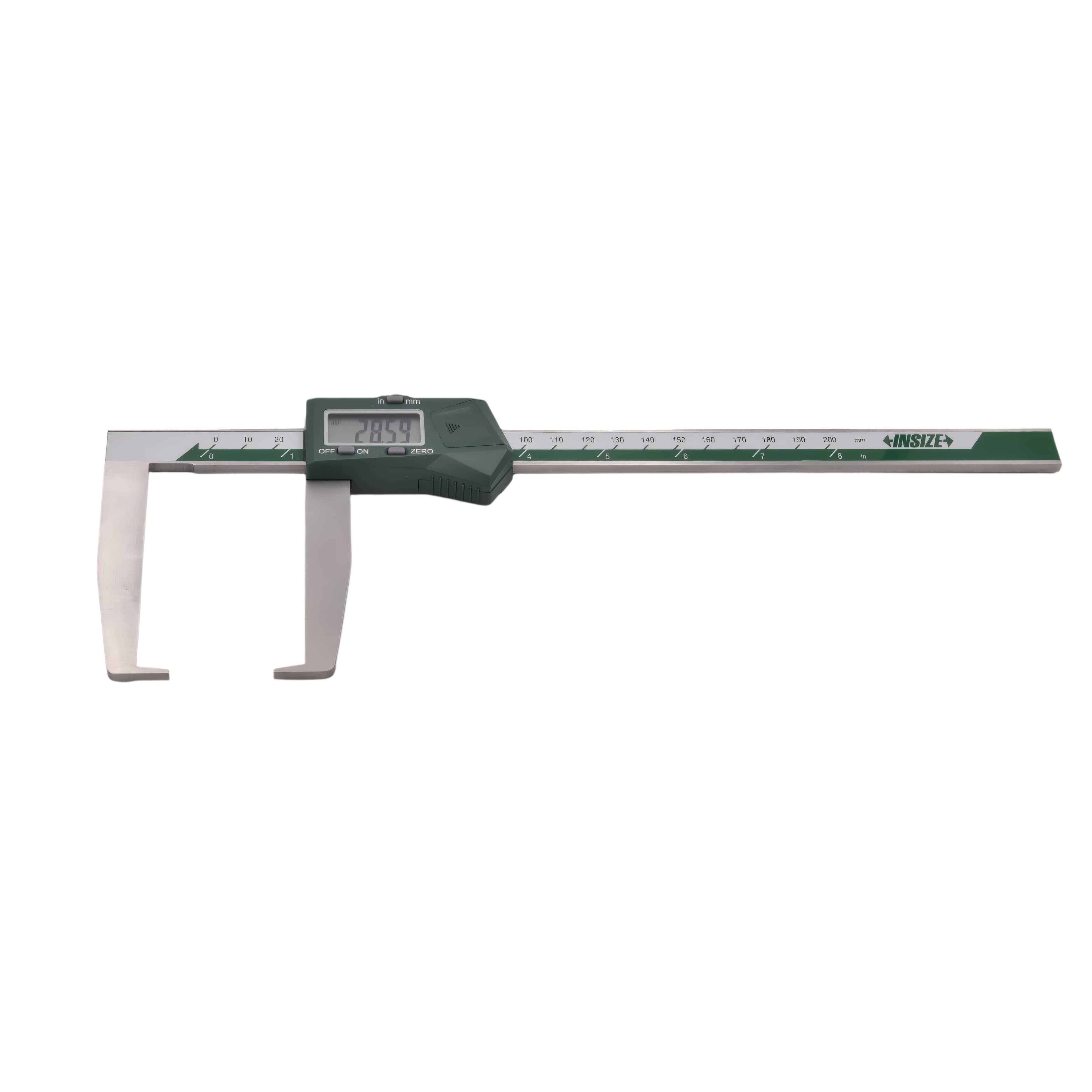 INSIZE MEASURING EQUIPMENT Insize Digital Outside Neck Caliper 0-200mm/0-8" Series 1187-200A