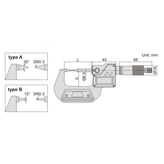 INSIZE Measuring Equipment Insize Digital Point Micrometer 0-25mm/0-1" Range Series 3530-25A
