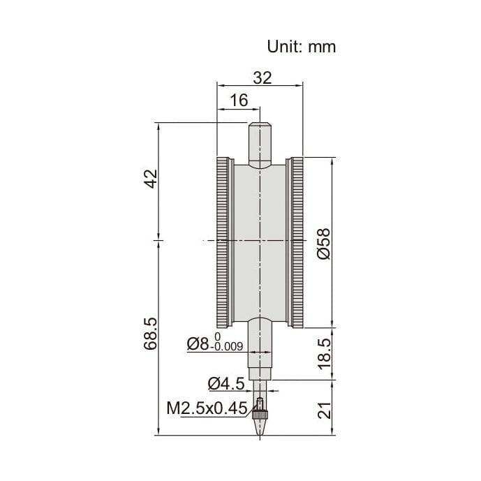 INSIZE Measuring Equipment Insize Double Face Dial Test Indicator 10mm x 0.1mm Range Series 2328-10