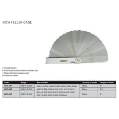 INSIZE Measuring Equipment Insize Feeler Gauge Set 0.0015-0.025" Range Series 4613-262