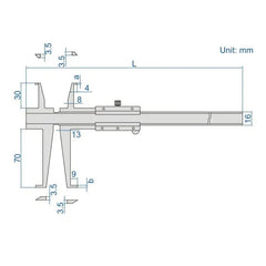 INSIZE MEASURING EQUIPMENT Insize Groove Caliper 11-150mm Range Series 1199-150