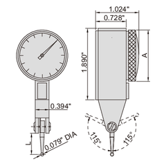 INSIZE Measuring Equipment Insize Imperial Dial Indicator 0.03" Range Series 2380-31