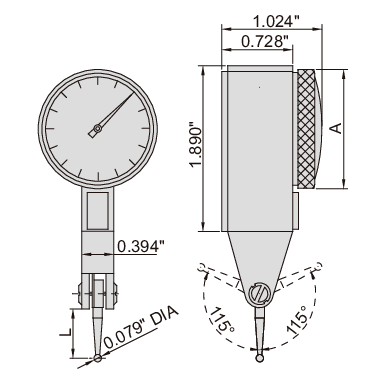 INSIZE Measuring Equipment Insize Imperial Dial Indicator 0.03" Range Series 2380-35