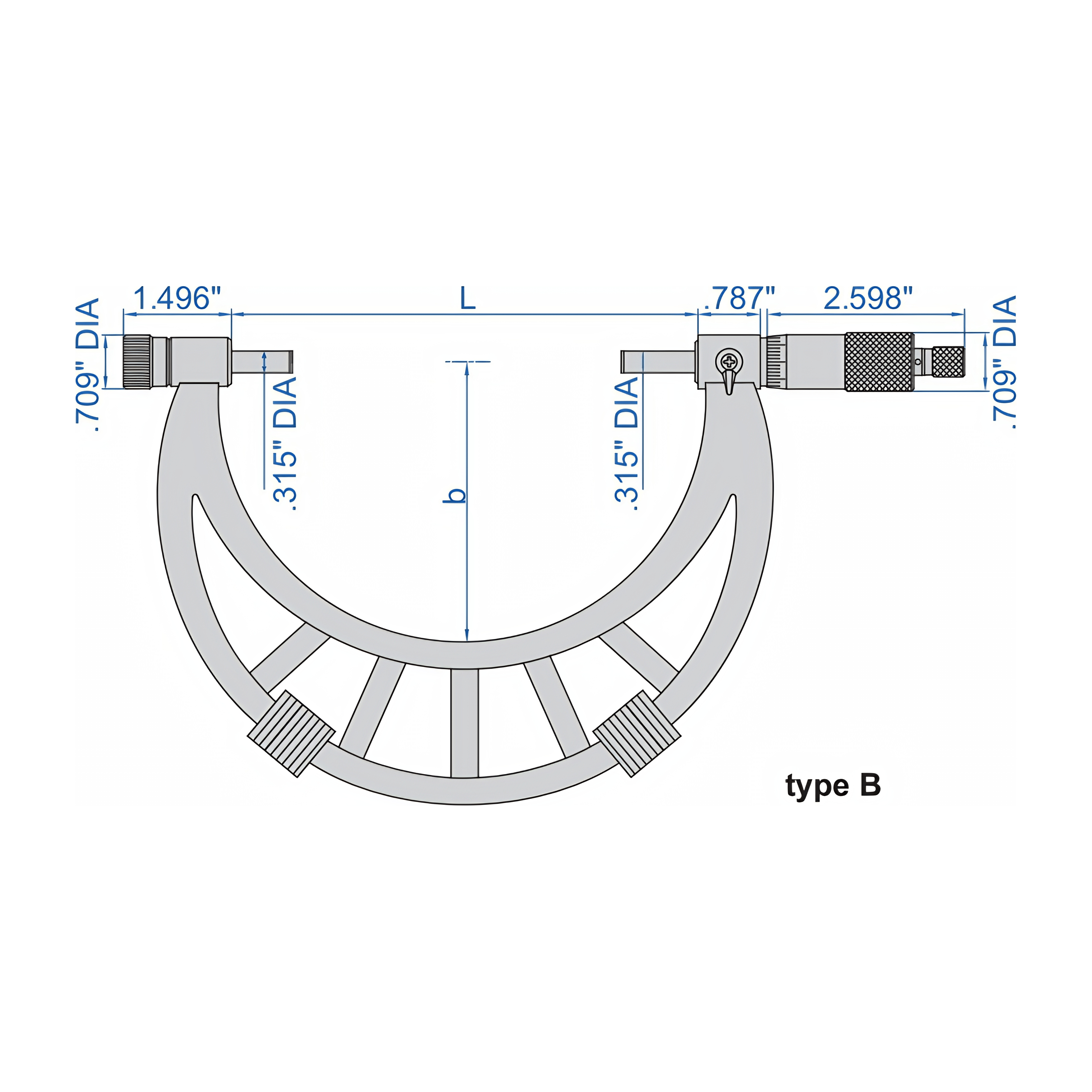 INSIZE Measuring Equipment Insize Imperial Outside Micrometer 12-16" Range Series 3206-16