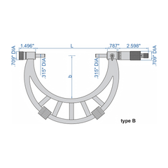 INSIZE Measuring Equipment Insize Imperial Outside Micrometer 12-16" Range Series 3206-16