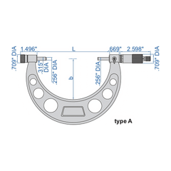 INSIZE Measuring Equipment Insize Imperial Outside Micrometer 20-24" Range Series 3206-24