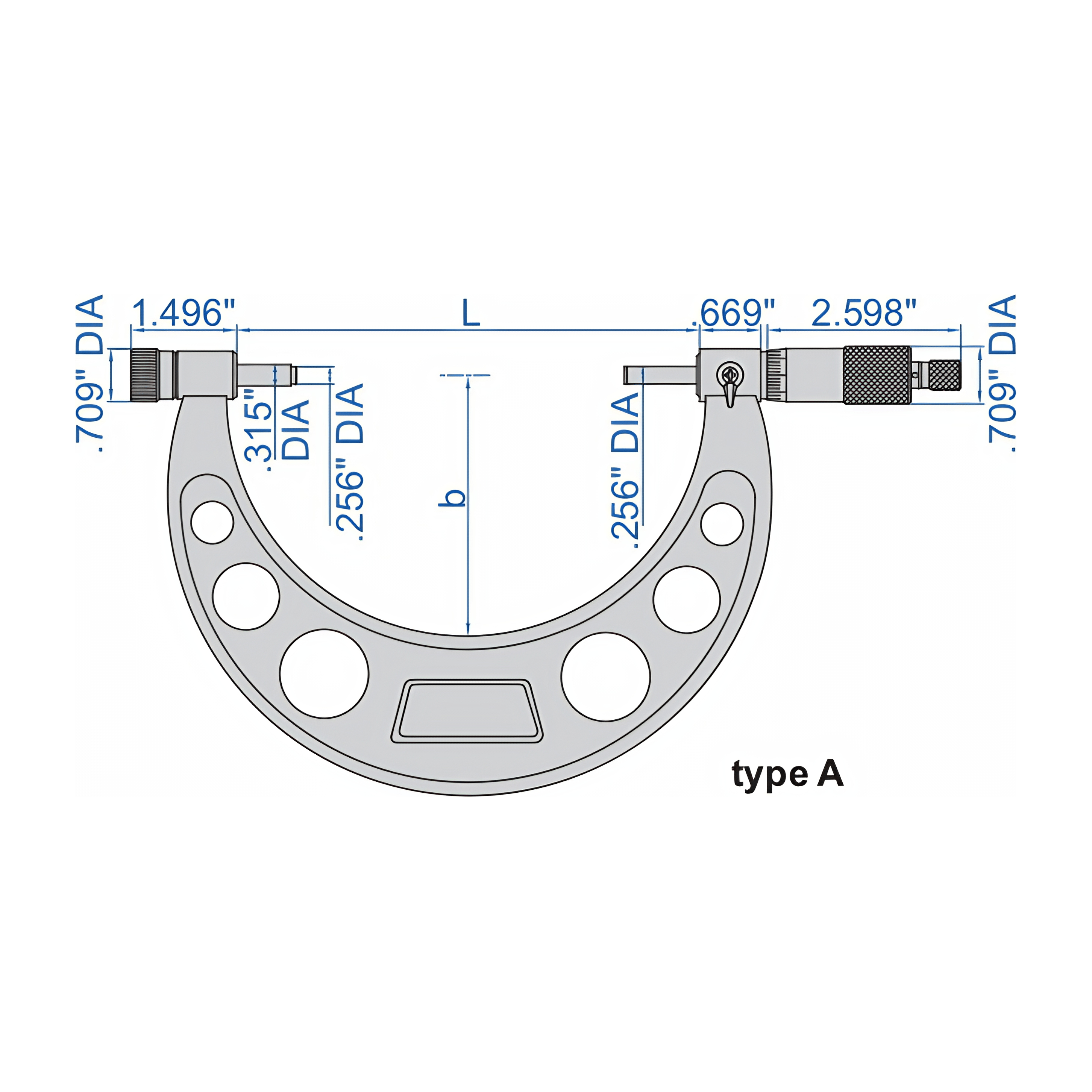 INSIZE Measuring Equipment Insize Imperial Outside Micrometer 24-28" Range Series 3206-28