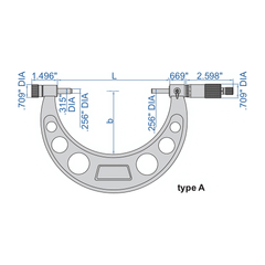 INSIZE Measuring Equipment Insize Imperial Outside Micrometer 6-12" Range Series 3206-12