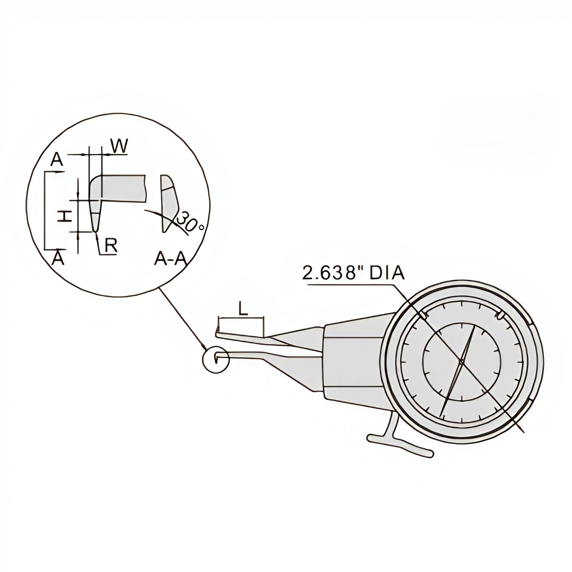 INSIZE MEASURING EQUIPMENT Insize Internal Dial Caliper Gauge 0.4-1.2" Range Series 2222-E121