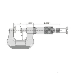 INSIZE Measuring Equipment Insize Jaw Type Micrometer 0-1" Range Series 3283-1