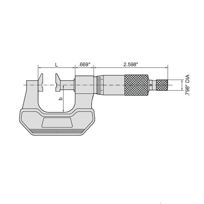 INSIZE Measuring Equipment Insize Jaw Type Micrometer 1-2" Range Series 3283-2