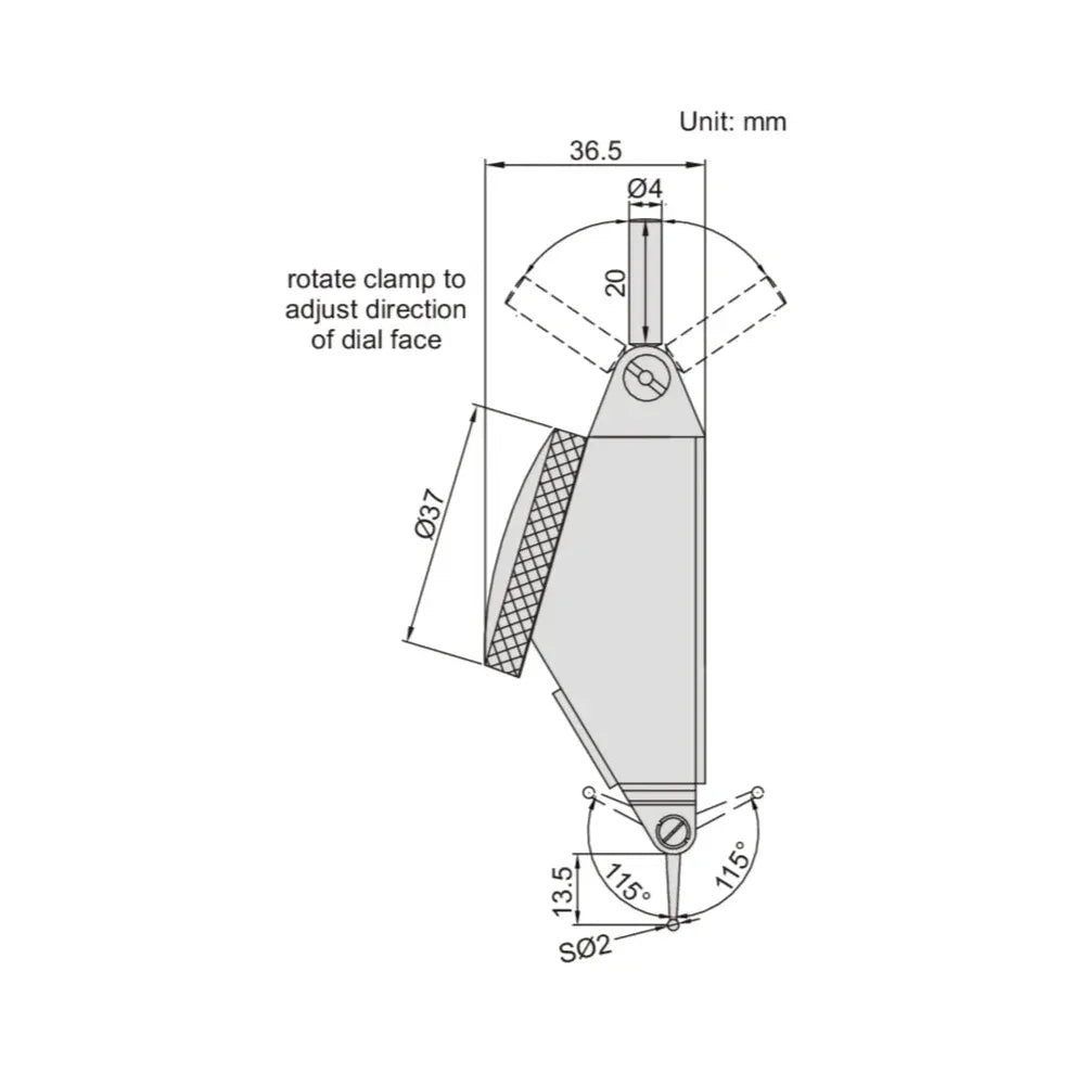 INSIZE MEASURING EQUIPMENT Insize Large Range Dial Test Indicator Range Series 2386-16A