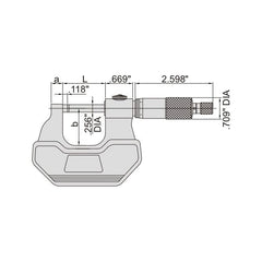 INSIZE Measuring Equipment Insize Left Hand/Right Hand Outside Micrometer 0-1" Range Series 3236-1B