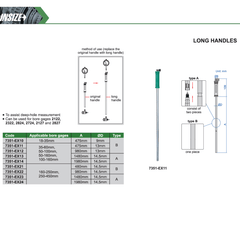 INSIZE Measuring Equipment Insize Long Handle 1480mm × 14.5mm Series 7351-EX13