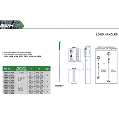 INSIZE Measuring Equipment Insize Long Handle 58.2″ × 0.571″ Series 7351-1EX23