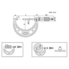 INSIZE Measuring Equipment Insize Long Spindle Outside Micrometer 75-100mm Range Series 3209-100