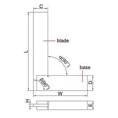 INSIZE Measuring Equipment Insize Machinist 90° Square Range 75x50mm Series 4707-75