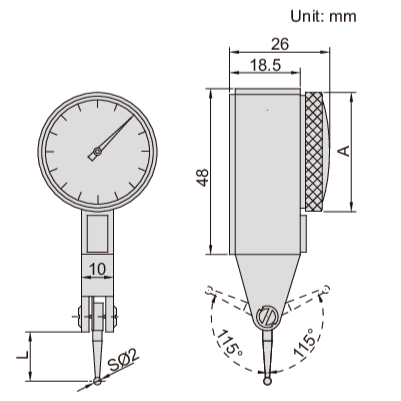 INSIZE Measuring Equipment Insize Metric Dial Indicator 0.8 mm Range Series 2380-08