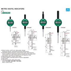 INSIZE Measuring Equipment Insize Metric Digital Indicator 12.7mm Range Series 2116-101