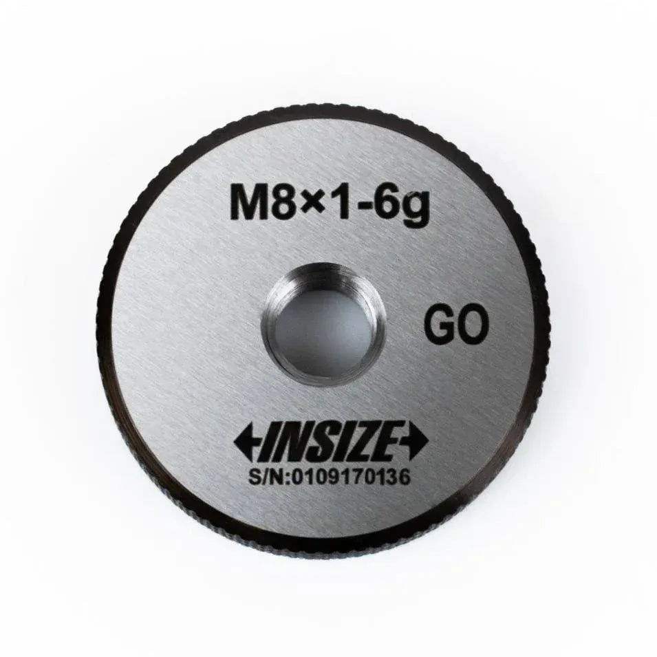 INSIZE Measuring Equipment Insize Metric Fine Thread Ring Gage M8 × 1 mm Class 6g GO Ring Gage Series 4129-8P