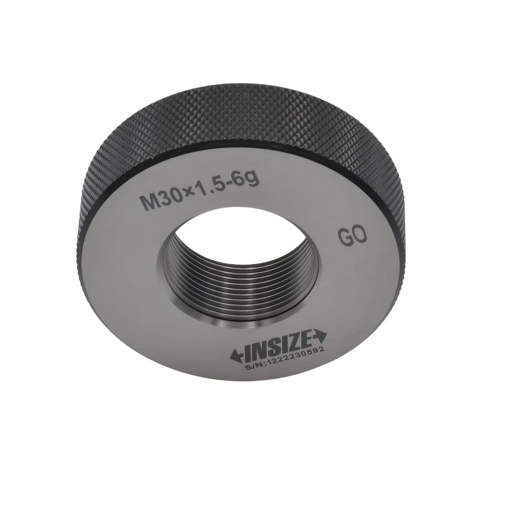 INSIZE MEASURING EQUIPMENT Insize Metric Fine Thread Ring Gauge M30 x 1.5 Class 6g GO Series 4129-30R