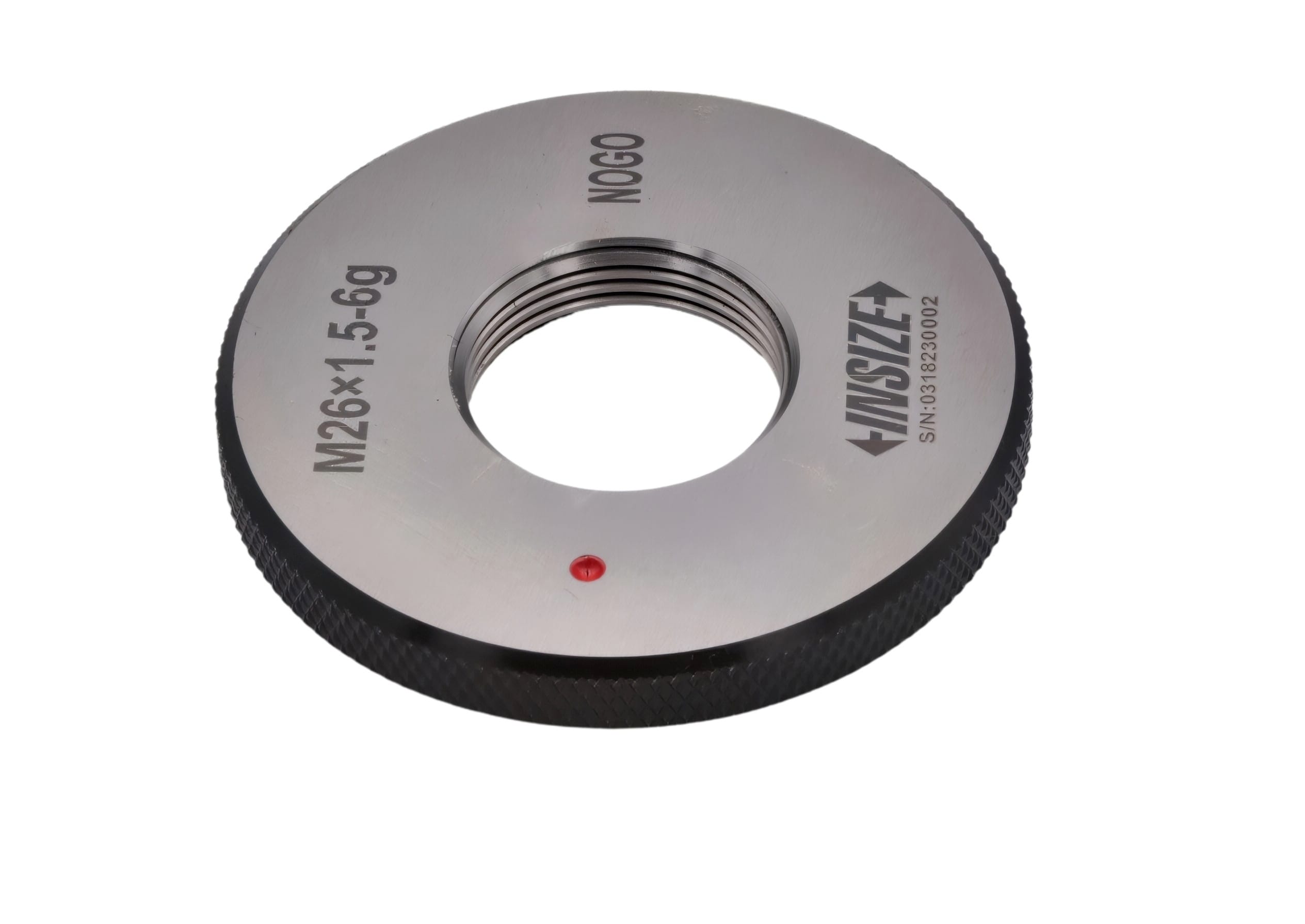 INSIZE MEASURING EQUIPMENT Insize Metric Fine Thread Ring Gauge NOGO M26 x 1.5 Class 6g Series 4129-26RN