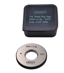 INSIZE MEASURING EQUIPMENT Insize Metric Fine Thread Ring Gauge NOGO M26 x 1.5 Class 6g Series 4129-26RN