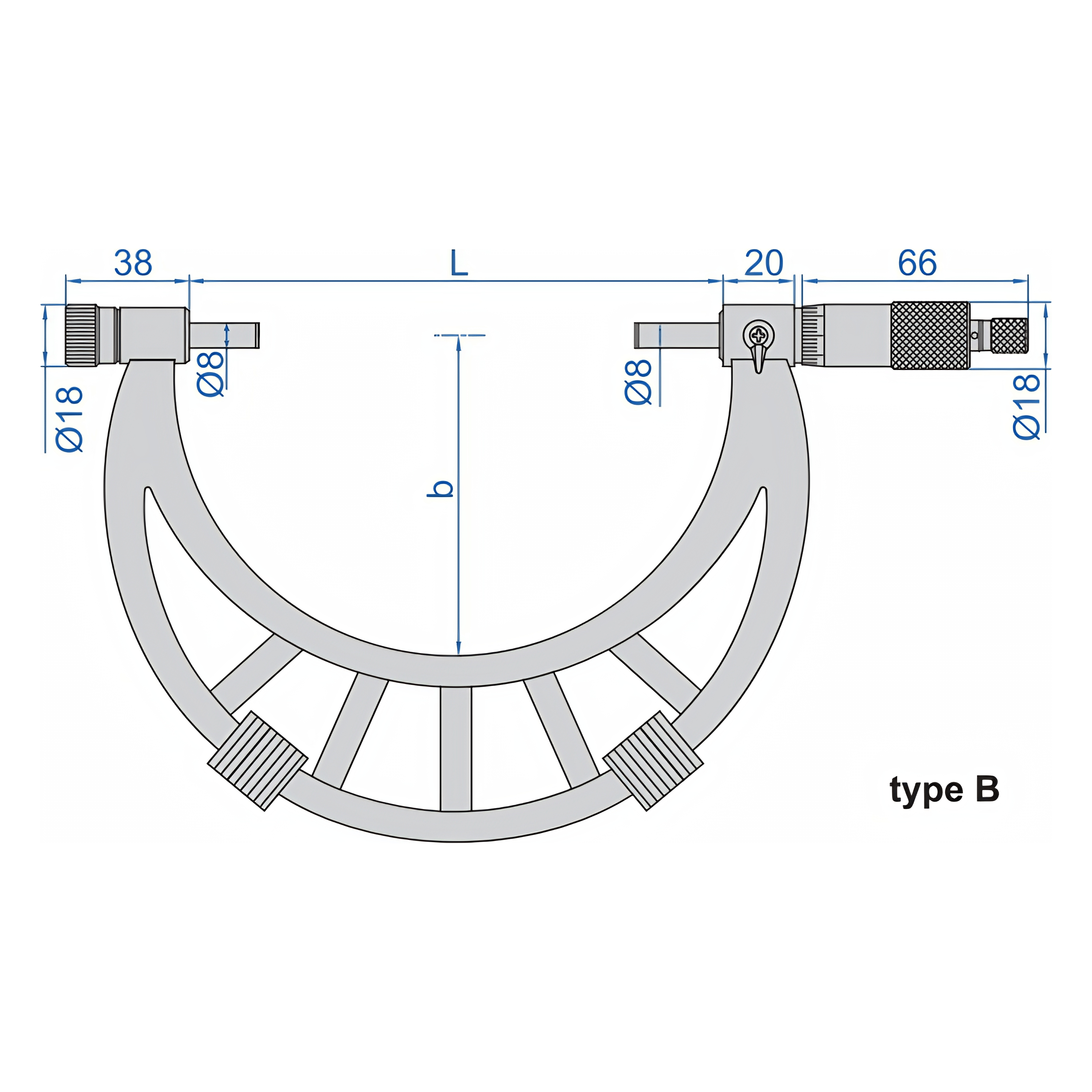 INSIZE Measuring Equipment Insize Metric Outside Micrometer 400-500mm Range Series 3206-500