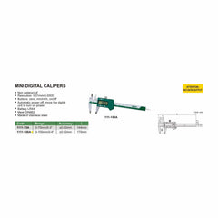 INSIZE Measuring Equipment Insize Mini Digital Caliper 0-100mm/0-4" Range Series 1111-100A