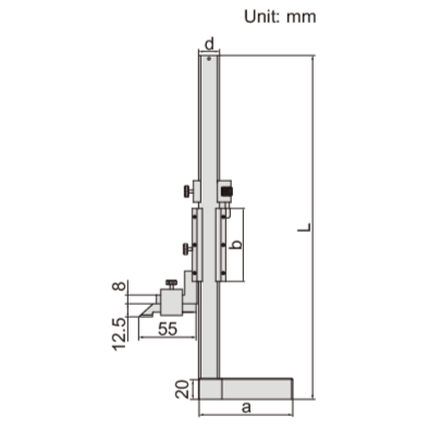 INSIZE Measuring Equipment Insize Mini Vernier Height Gauge 0-150mm / 0-6" Range Series 1253-150