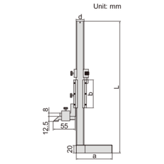 INSIZE Measuring Equipment Insize Mini Vernier Height Gauge 0-150mm / 0-6" Range Series 1253-150