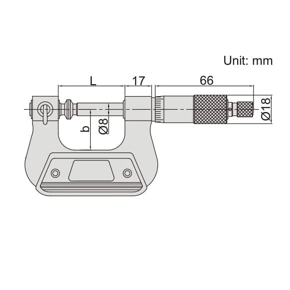 INSIZE Measuring Equipment Insize Non-Rotating Micrometer with Anvil/spindle tips 0-25mm Range Series 3280-25A