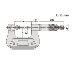 INSIZE Measuring Equipment Insize Non-Rotating Micrometer with Anvil/spindle tips 0-25mm Range Series 3280-25A