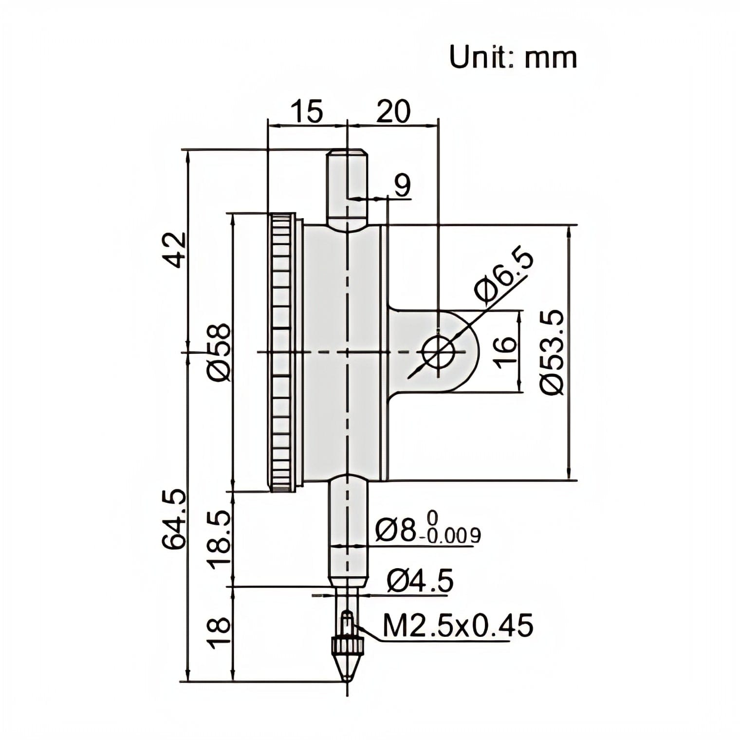 INSIZE Measuring Equipment Insize One Revolution Dial Indicator 1mm Range Series 2316-1