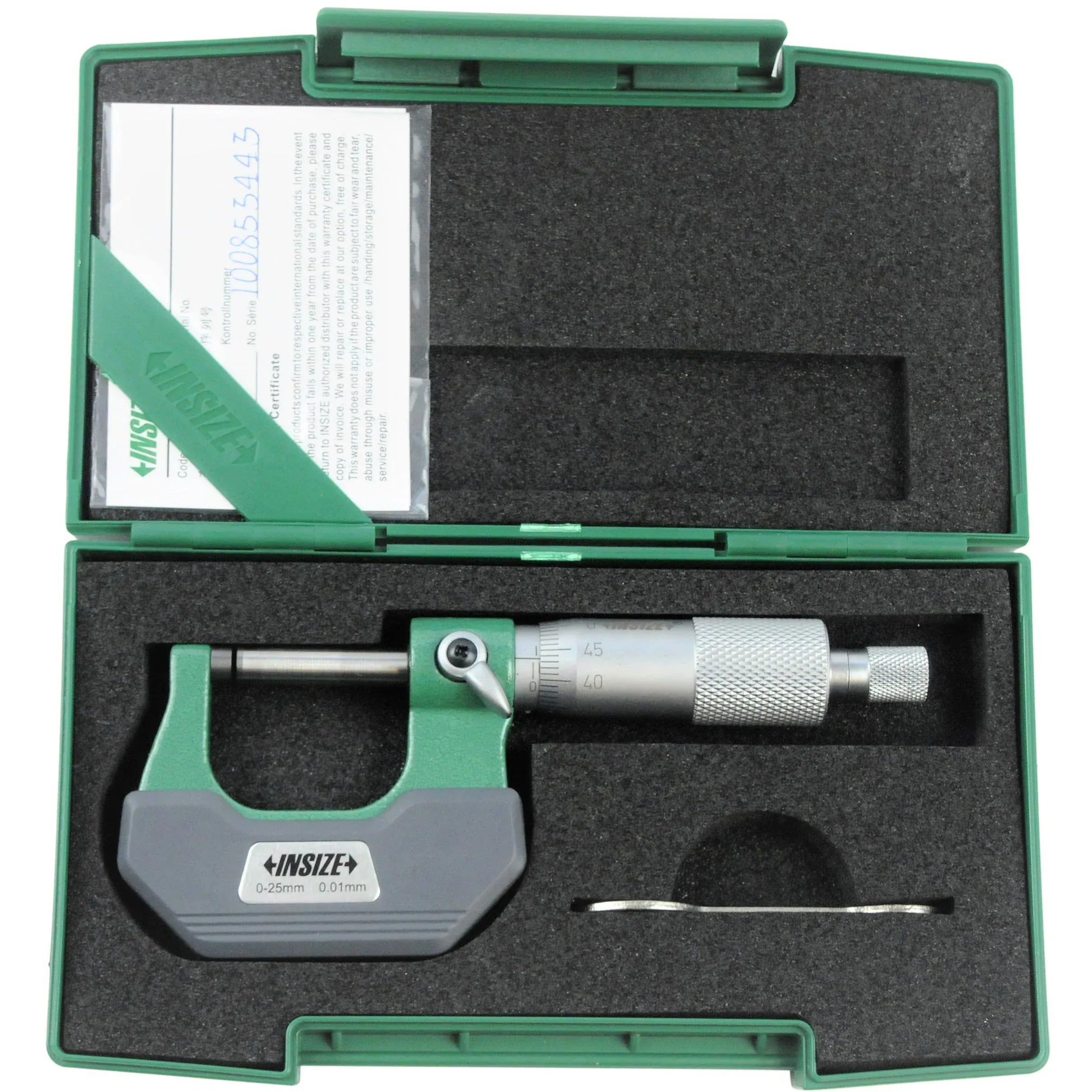 INSIZE MEASURING EQUIPMENT Insize Outside Micrometer 0-1" Range Series 3202-1