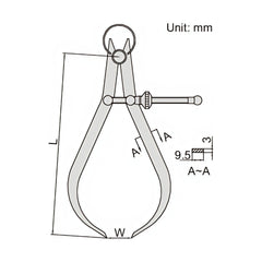 INSIZE Measuring Equipment Insize Outside Spring Caliper 0-210mm Range Series 7262-200