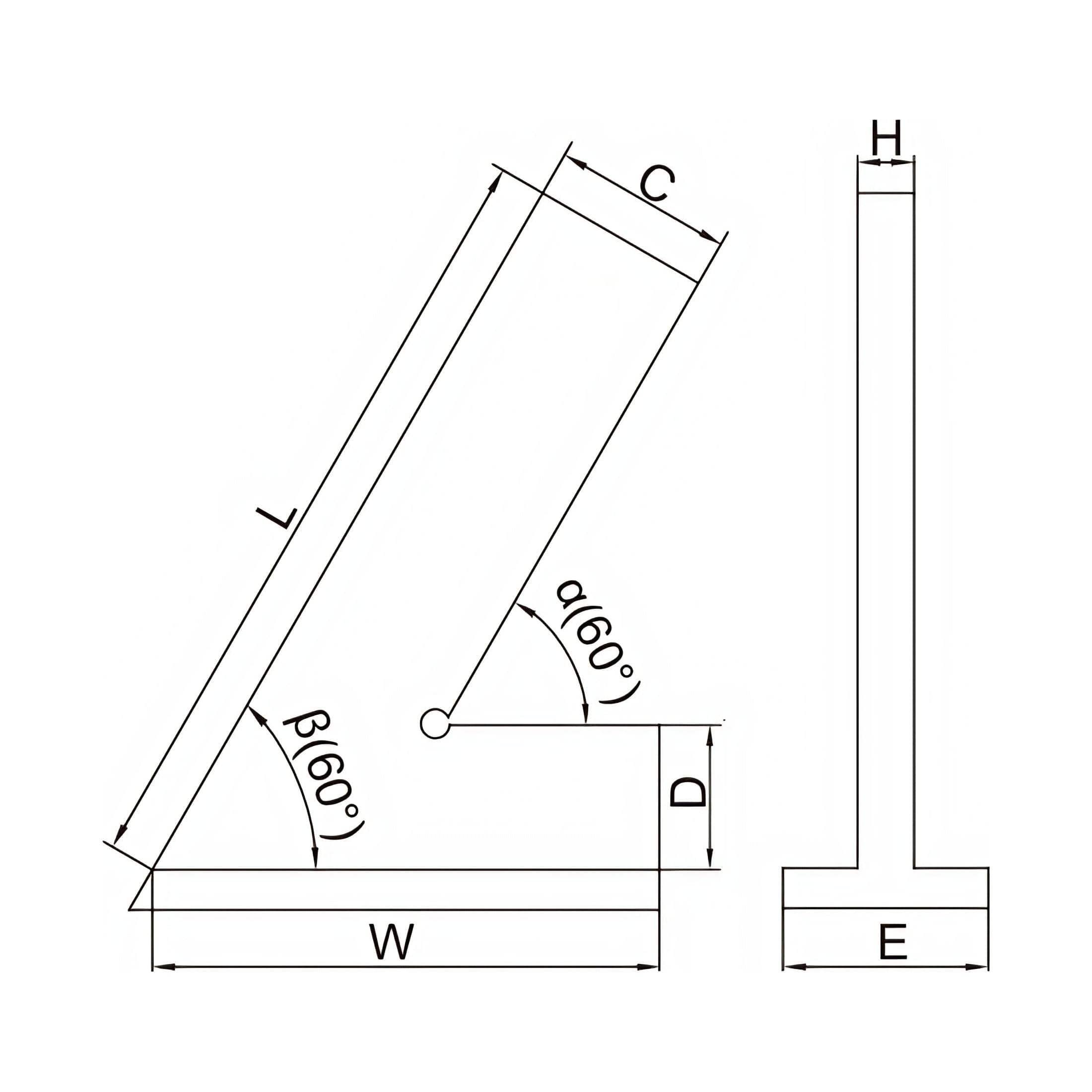INSIZE Measuring Equipment Insize Range 60° Square 120x80mm Series 4762-120