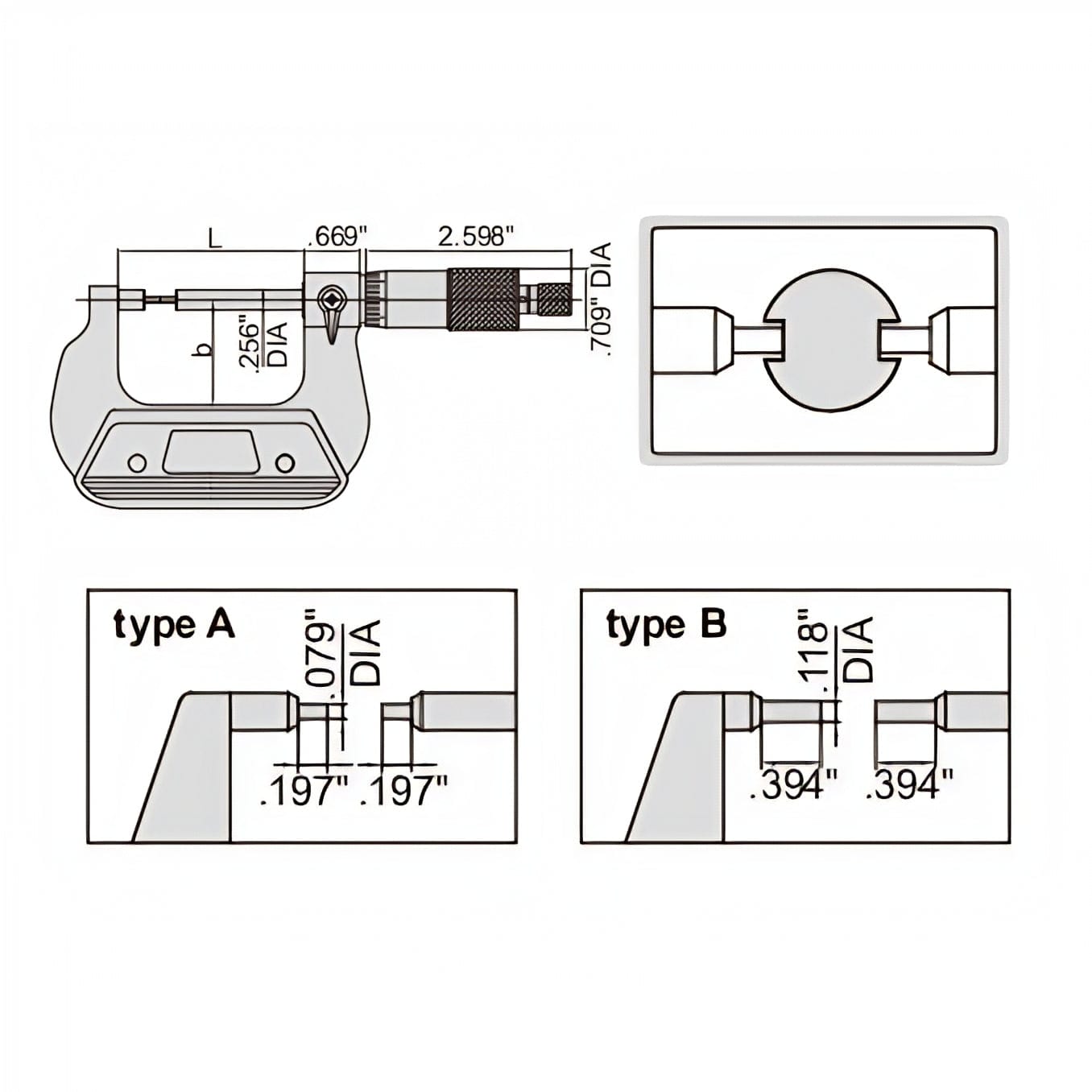 INSIZE Measuring Equipment Insize Spline Micrometer 1-2" Range Series 3233-2