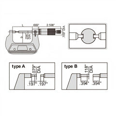 INSIZE Measuring Equipment Insize Spline Micrometer 1-2" Range Series 3233-2