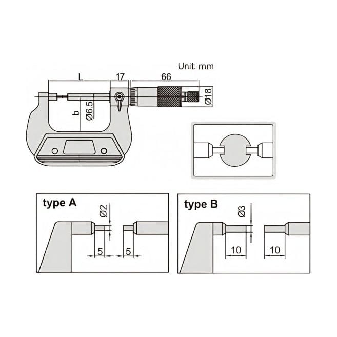INSIZE Measuring Equipment Insize Spline Micrometer 50-75mm Range Series 3233-75BA