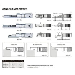 INSIZE MEASURING EQUIPMENT Insize Spray Can Seam Micrometer 0-0.6" Range Series 3293-063