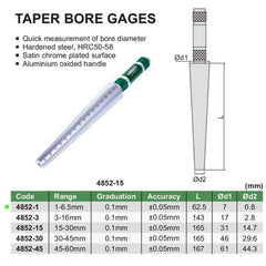 INSIZE Measuring Equipment Insize Taper Bore Gauge 1-6.5mm Range Series 4852-1