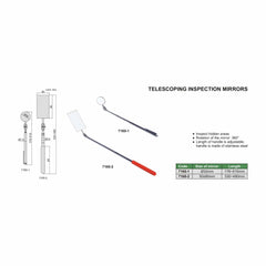 INSIZE MEASURING EQUIPMENT Insize Telescoping Inspection Mirror Ø32mm Series 7160-1