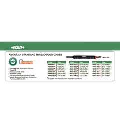 INSIZE Measuring Equipment Insize Thread Plug Gage 7/16-20 UNF Class 2B Series 4643-7D2