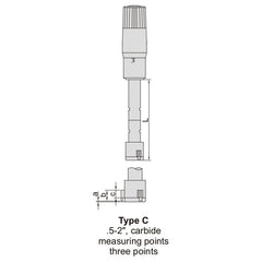 INSIZE Measuring Equipment Insize Three Point Internal Micrometer 1.6-2" Range Series 3227-E2