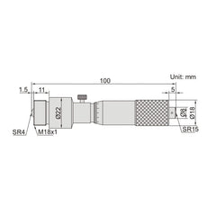 INSIZE Measuring Equipment Insize Tubular Inside Micrometer 100-1700mm Range Series 3225-1700