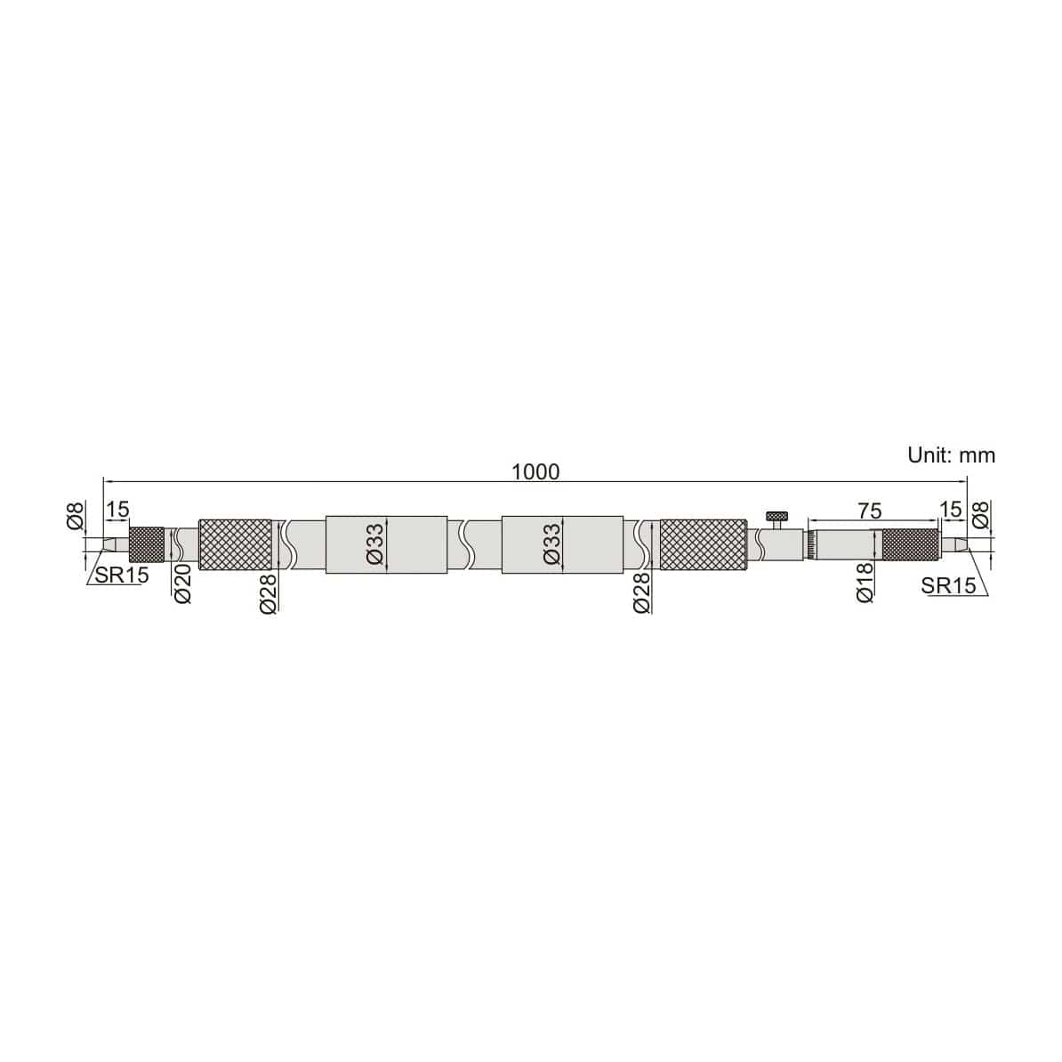 INSIZE Measuring Equipment Insize Tubular Inside Micrometer 1000-4000mm Range Series 3224-4000